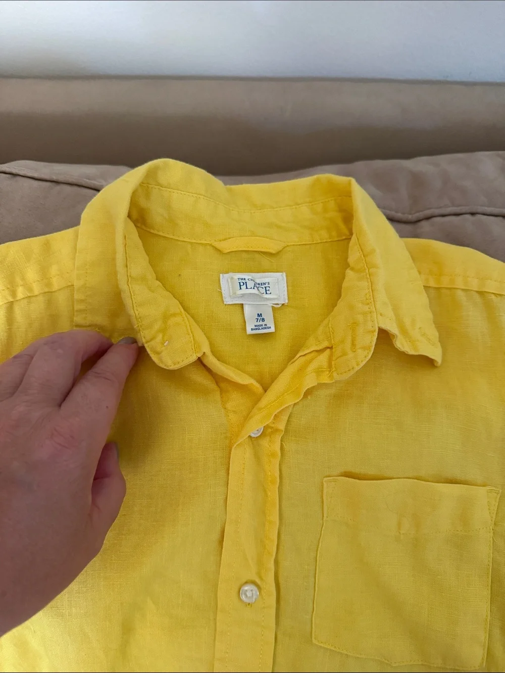 GUC Kid’s Yellow Button-Up Linen Shirt